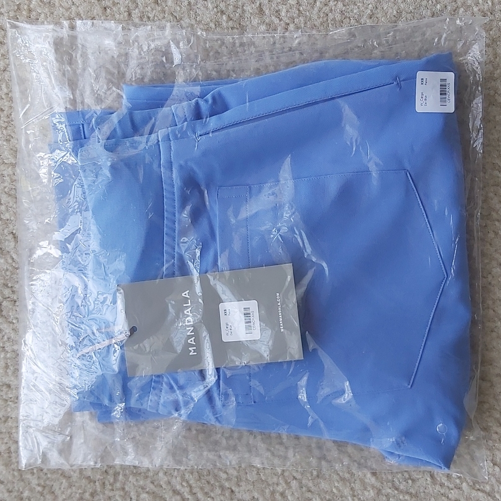 Mandala Scrubs Pants Bottoms Uniform XXS Petite Ceil Blue